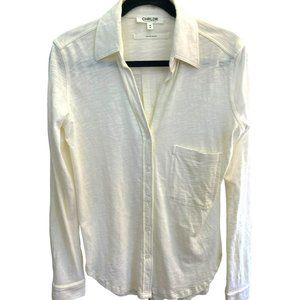 CHRLDR Cheerleader Women's Cream Long Sleeve Blouse Size Medium Button Down